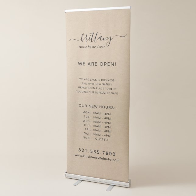 Simple Script Rustic Elegant Modern Business Retractable Banner (3/4)