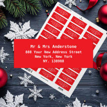 Simple Script Rustic Red Holiday Return Address