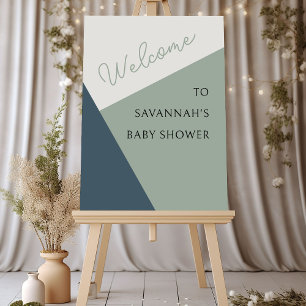Simple Script Sage Green Tricolor Welccome Foam Board