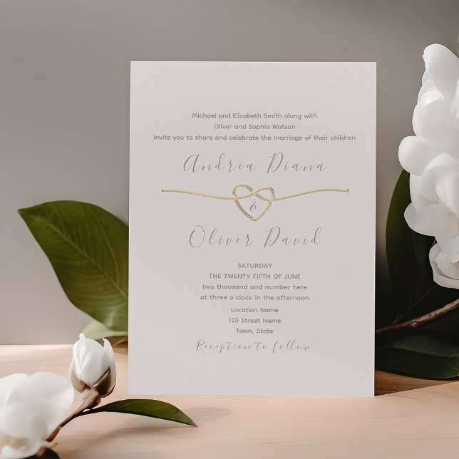 Simple Script Sage Green Wedding Invitation (Creator Uploaded)