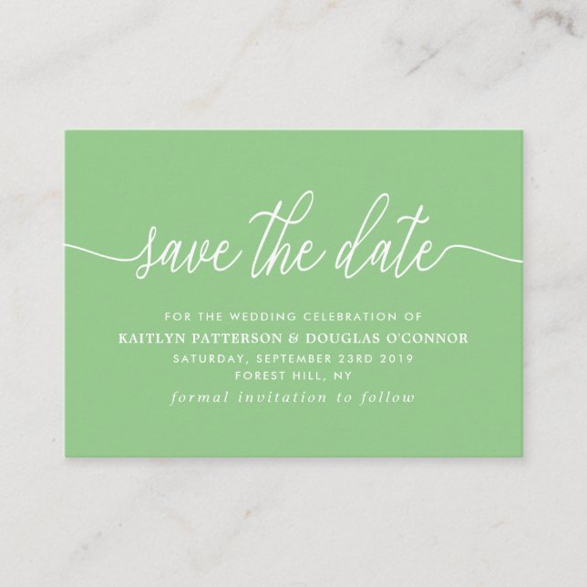 Simple Script Save The Date Enclosure Card (Front)