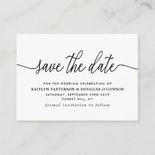 Simple Script Save The Date Enclosure Card