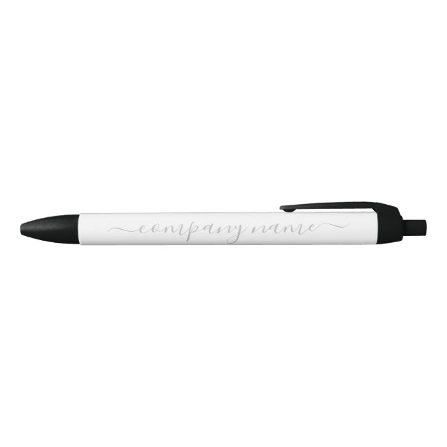 Simple Script - Silver & White - Company/Event Pen (Top)