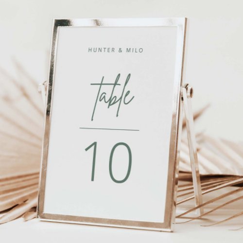 Simple Script Table Number Wedding Reception Sign