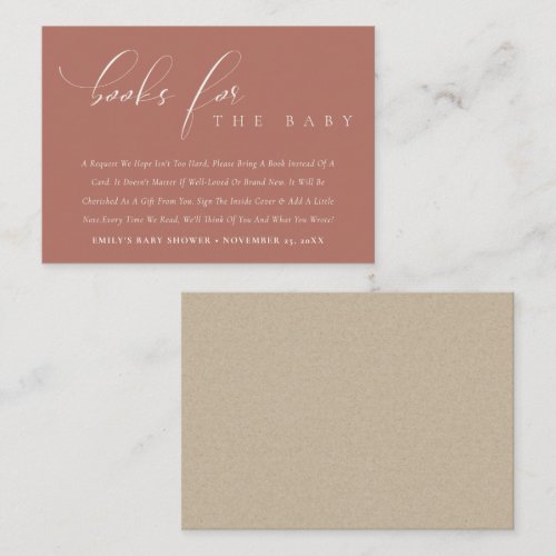 Simple Script Terracotta Books for Baby Shower