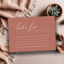 Simple Script Terracotta Books for Baby Shower Enclosure Card