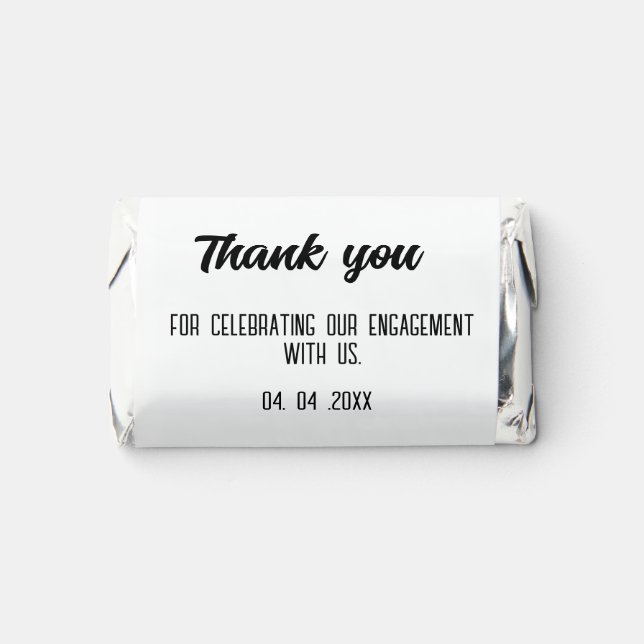 Simple script thank you engagement party hershey's miniatures (Front)