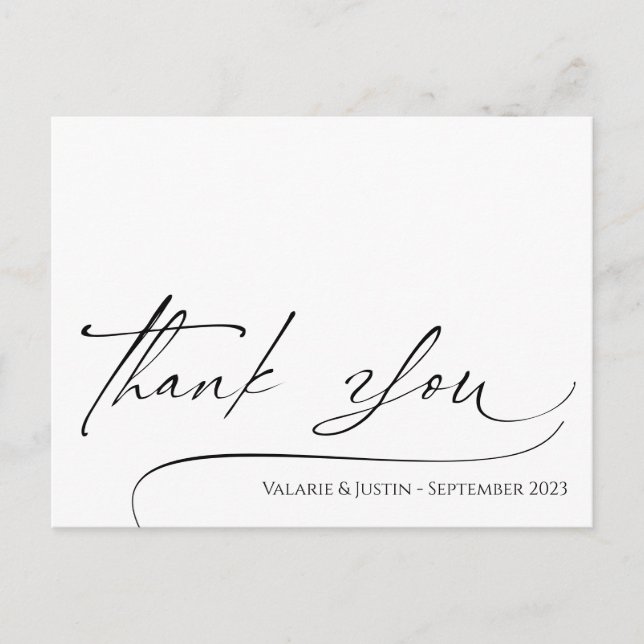 Simple Script Thank You Postcard (Front)