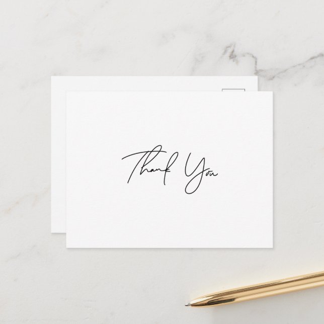 Simple Script Thank You Postcard (Front/Back In Situ)