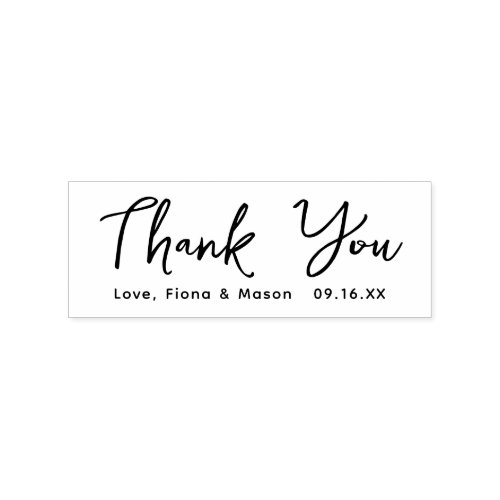 Simple Script Thank You Wedding Rubber Stamp