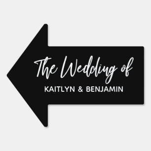 Simple Script The Wedding of Simple Arrow Black Sign