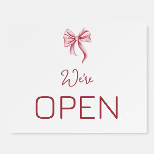 Simple Script Typography Bow Open Closed Business Foam Board