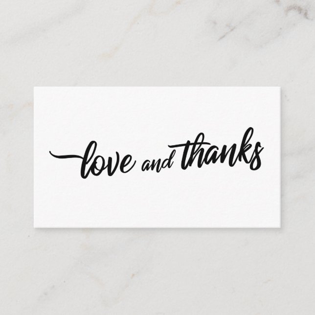 Simple Script Typography Love & Thanks Insert Card (Front)