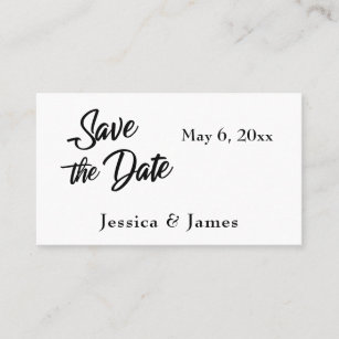 Simple Script Typography Save the Date Card