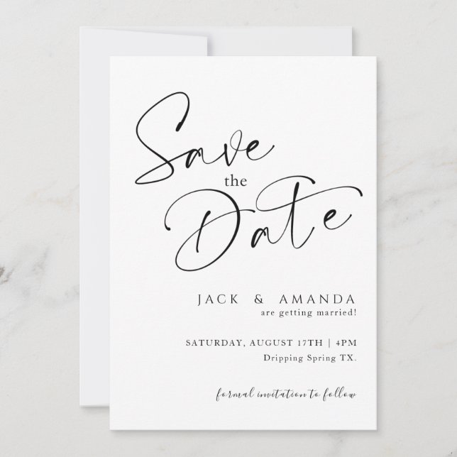 Simple Script typography Wedding save the date (Front)