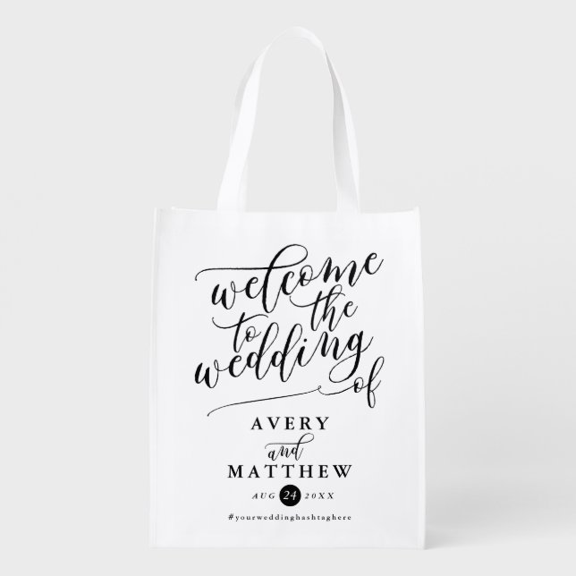 Simple Script Typography | Welcome Wedding Bag (Back)