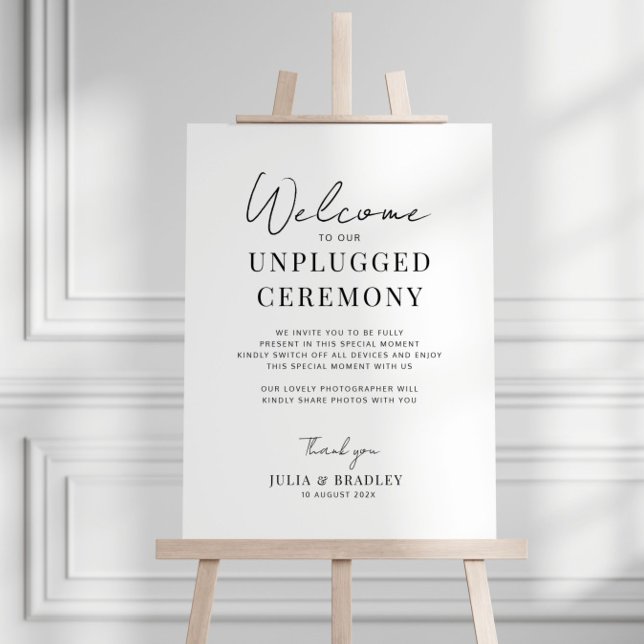 simple script unplugged ceremony wedding sign (Creator Uploaded)