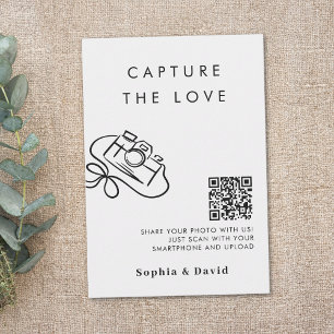 Simple Script Wedding Capture The Love QR Code Enclosure Card