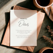 Simple Script Wedding Details
