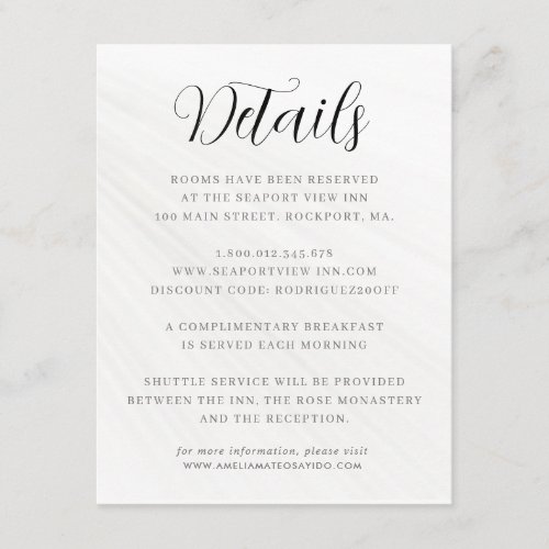 Simple Script Wedding Details Enclosure Card
