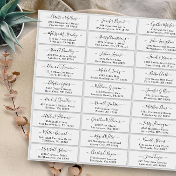 Simple Script Wedding Guest Address Labels by CardHunter at Zazzle