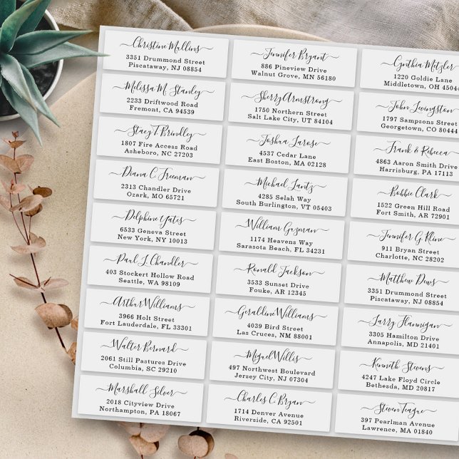 Simple Script Wedding Guest Address Labels (Creator Uploaded)