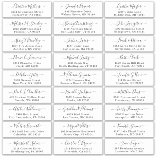 Simple Script Wedding Guest Address Labels | Zazzle