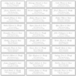 Simple Script Wedding Guest Names Address Sticker<br><div class="desc">Composed of simple serif and classic cursive script typography. These elements are simple,  elegant,  and modern. This has 30 stickers. 
 
 This is designed by White Paper Birch Co. exclusive for Zazzle.
 
 Available here:
 http://www.zazzle.com/store/whitepaperbirch</div>