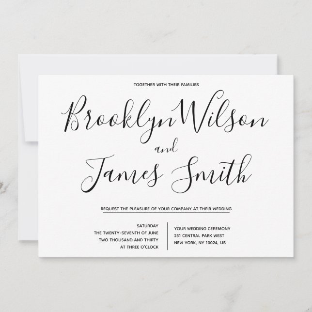 Simple Script Wedding Invitations (Front)