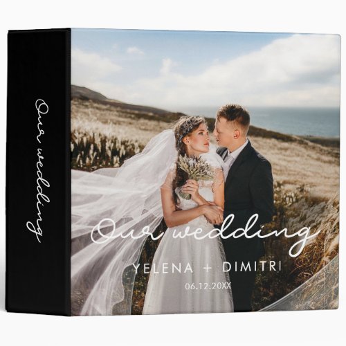 Simple script wedding photo album binder