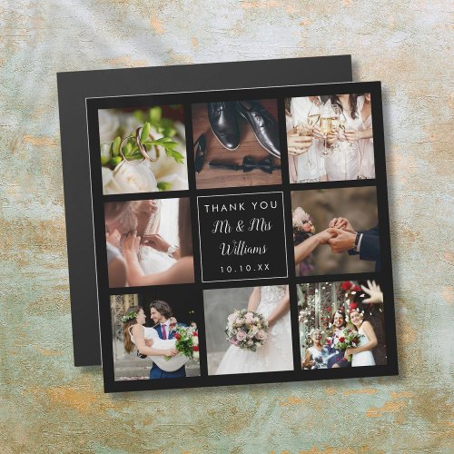 Simple Script Wedding Photo Collage Thank You 