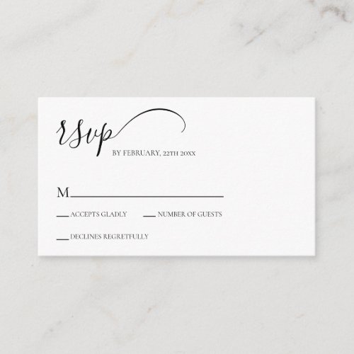 Simple Script Wedding RSVP Enclosure Card