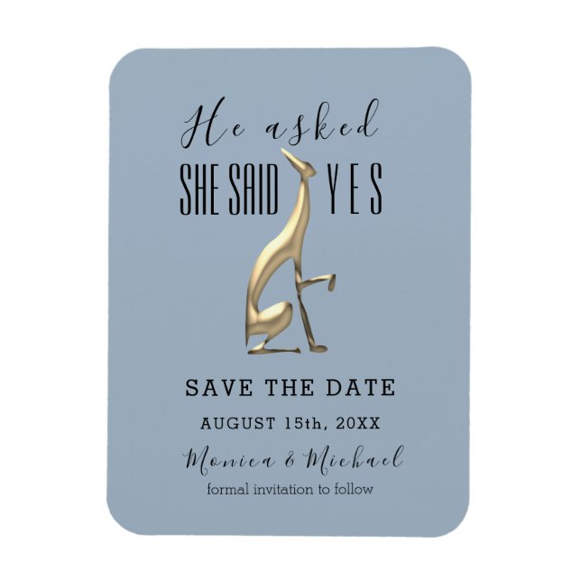 Simple Script Wedding Save The Date Invitation Magnet (Vertical)