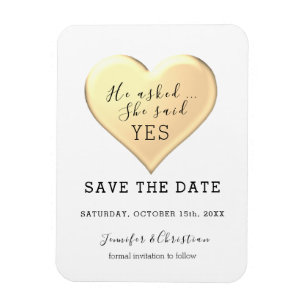 Simple Script Wedding Save The Date Invitation Magnet