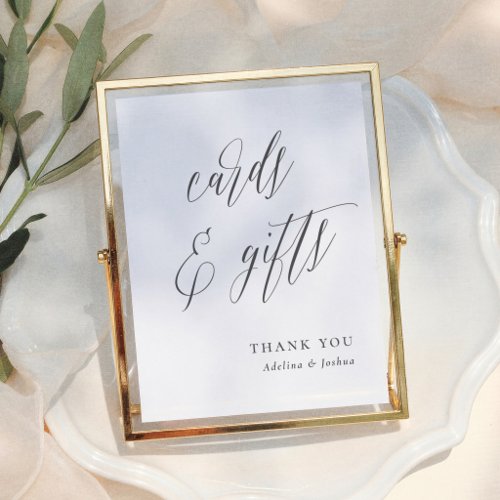 Simple Script  Wedding Tabletop Cards &amp; Gifts Sign