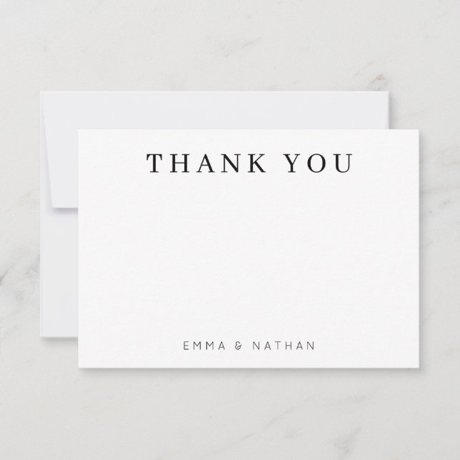 Simple Script  Wedding Thank You Card (Front)