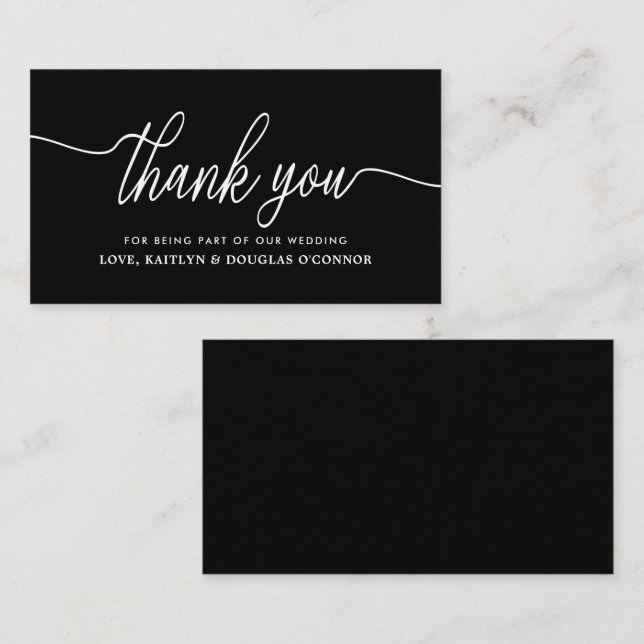 Simple Script Wedding Thank You Enclosure Card (Front/Back)
