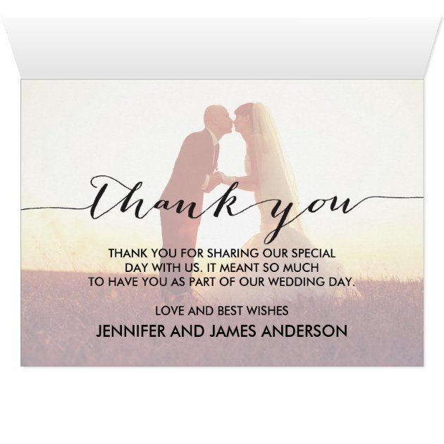 Simple Script | Wedding Thank You Folded Card