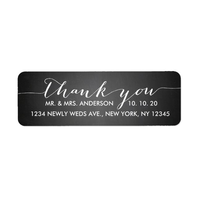 Simple Script Wedding Thank You Label (Front)