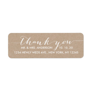 Simple Script Wedding Thank You Label