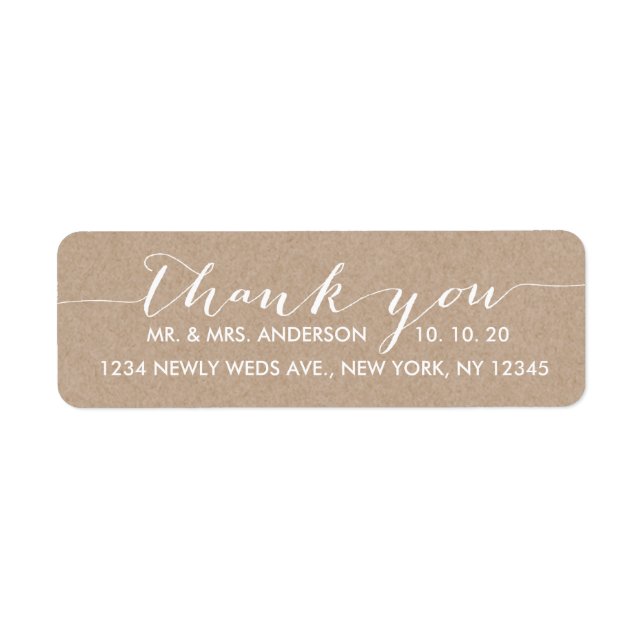 Simple Script Wedding Thank You Label (Front)