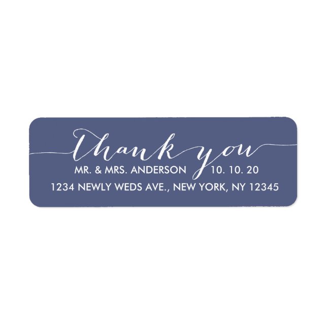 Simple Script Wedding Thank You Label (Front)