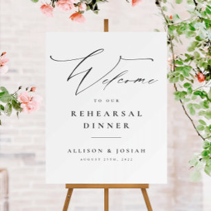 Simple Script Wedding Welcome Rehearsal Dinner Foam Board