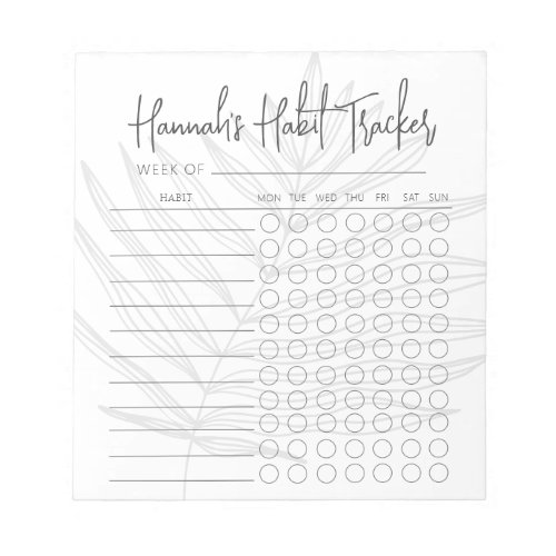 Simple Script Weekly Habit Tracker Notepad