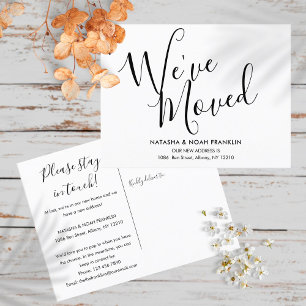 Simple Script We've Moved New Home Address Announcement Postcard