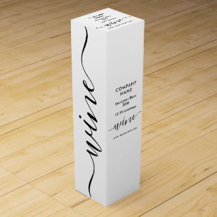 Simple Script - White & Black  Wine Box