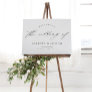 Simple Script White Budget Wedding Welcome Poster