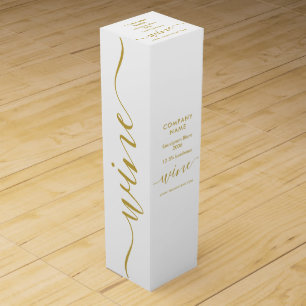 Simple Script - White & Gold Wine Box