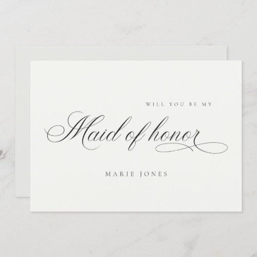 Simple Script Will you be my Maid of Honor Card