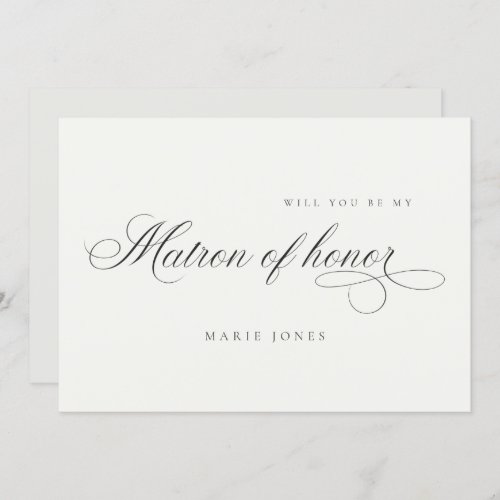 Simple Script Will you be my Matron of Honor Card
